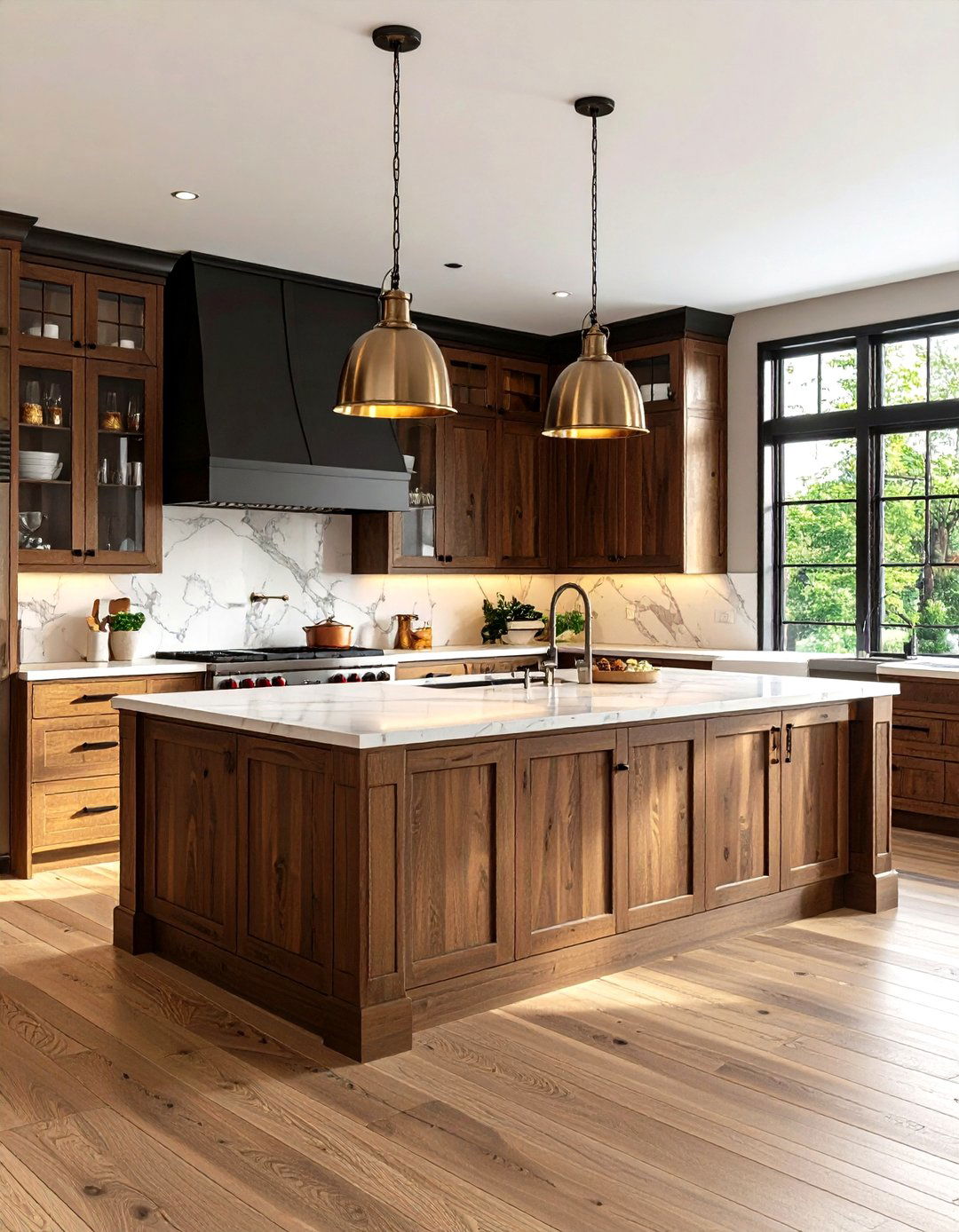 Traditional Kitchen with Lantern Pendants - 30 kitchen lighting design ideas