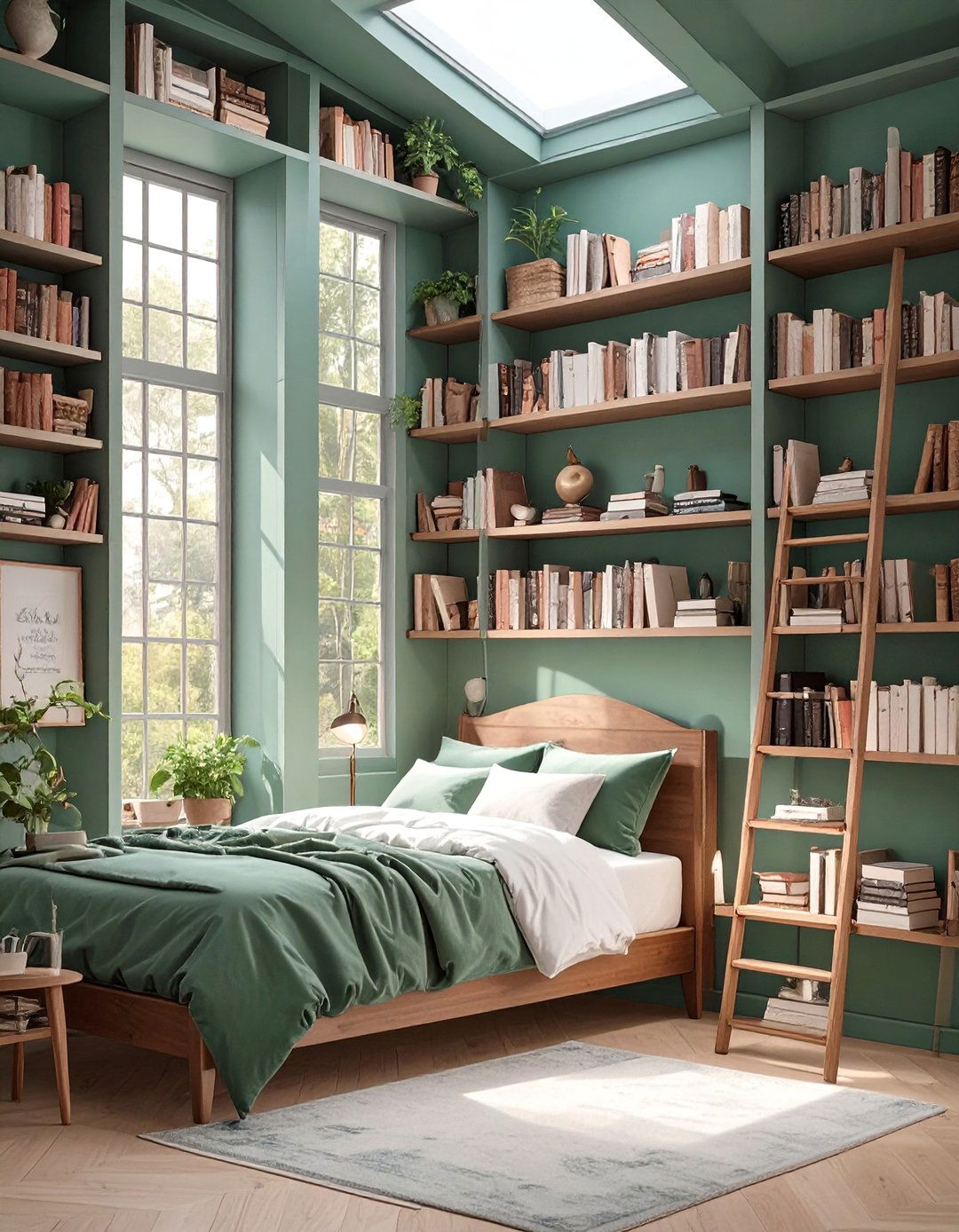 Traditional Library Style Bedroom Shelves - 30 bedroom shelf ideas