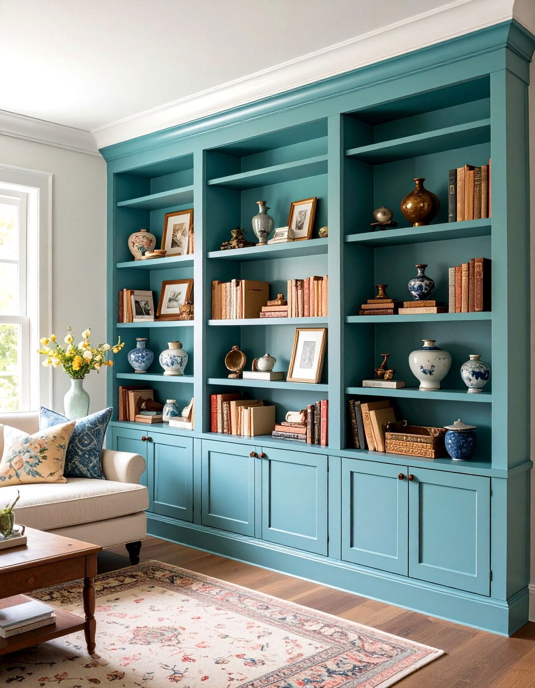 Traditional Living Room Alcove Shelving - 30 living room wall shelf decor ideas