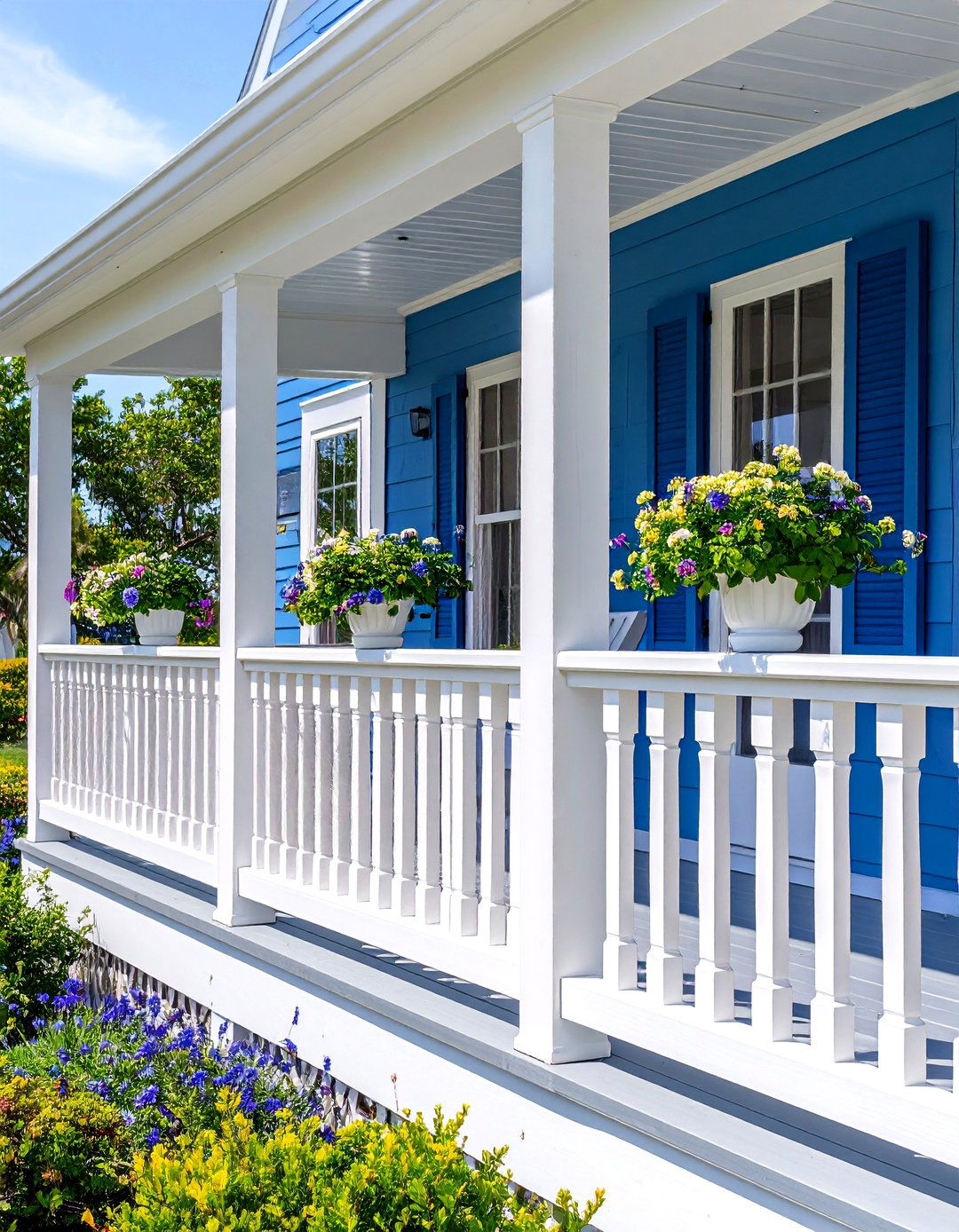 Traditional White Vinyl Patio Railing - 30 patio railing ideas