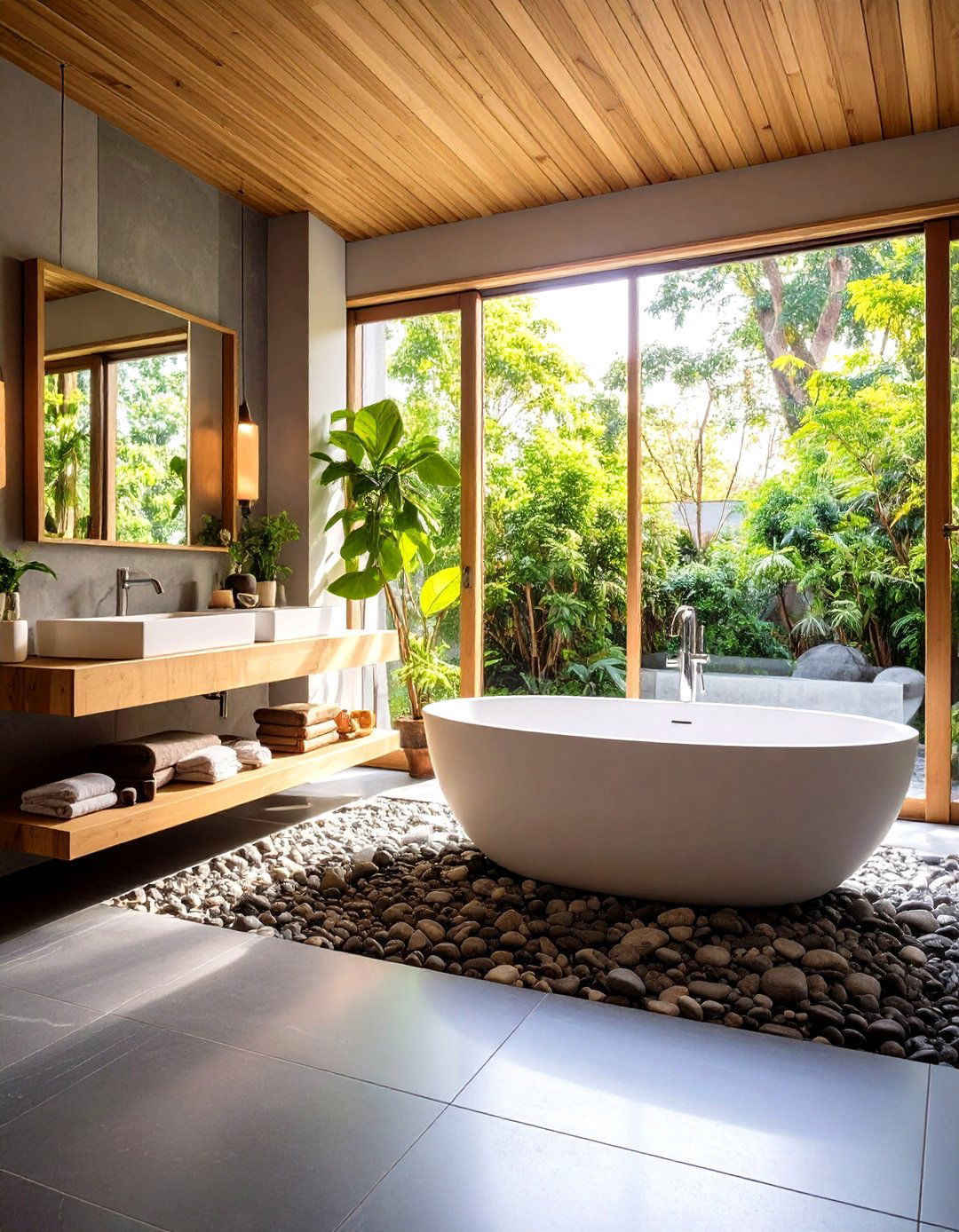 Tranquil Zen Spa Bathroom - 30 interior design color palette generator ideas