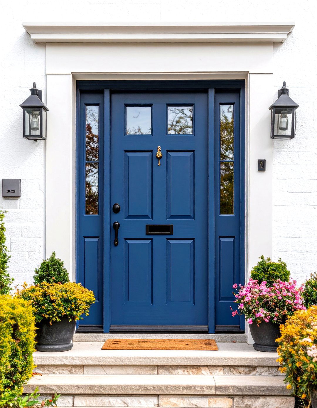 Transitional Door with Four Lite Window - 30 entryway front door ideas