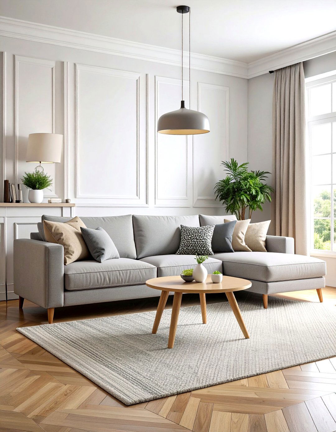 Transitional Grey and White Living Room - 30 grey and white living room ideas