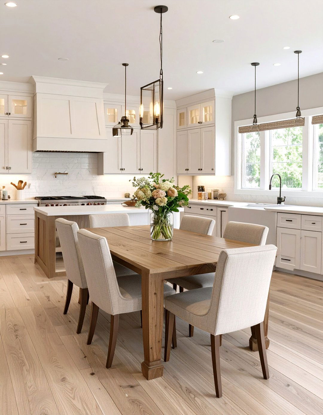 Transitional Kitchen Dining Room Harmony - 30 combined kitchen dining room ideas