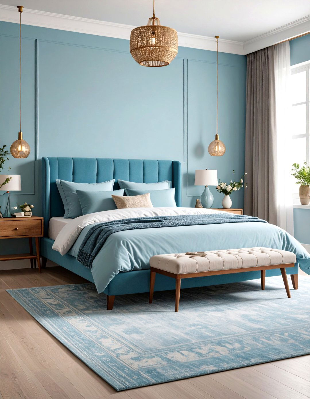 Transitional Light Blue Bedroom - 30 light blue bedroom ideas