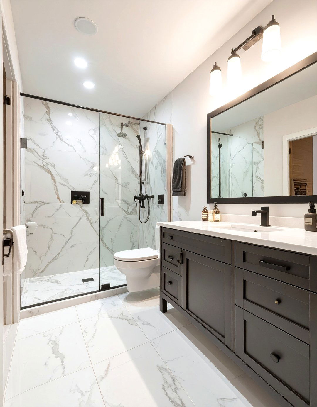 Transitional Marble Bathroom Design - 30 marble bathroom ideas