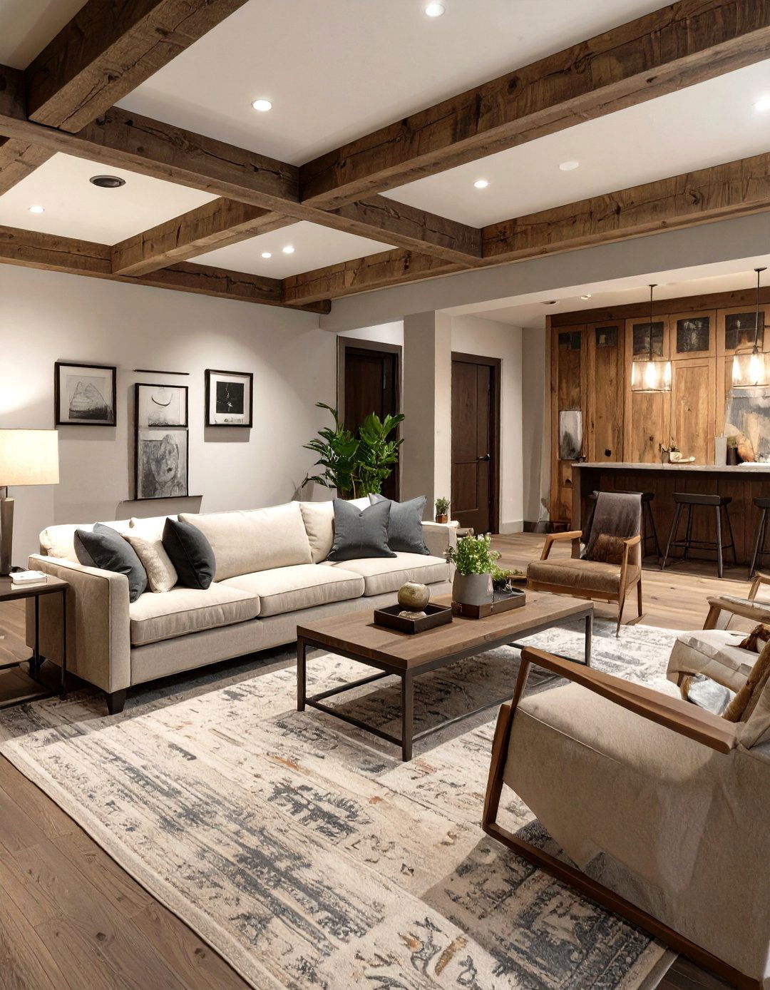 Transitional Style Basement Living Room - 30 basement furniture ideas