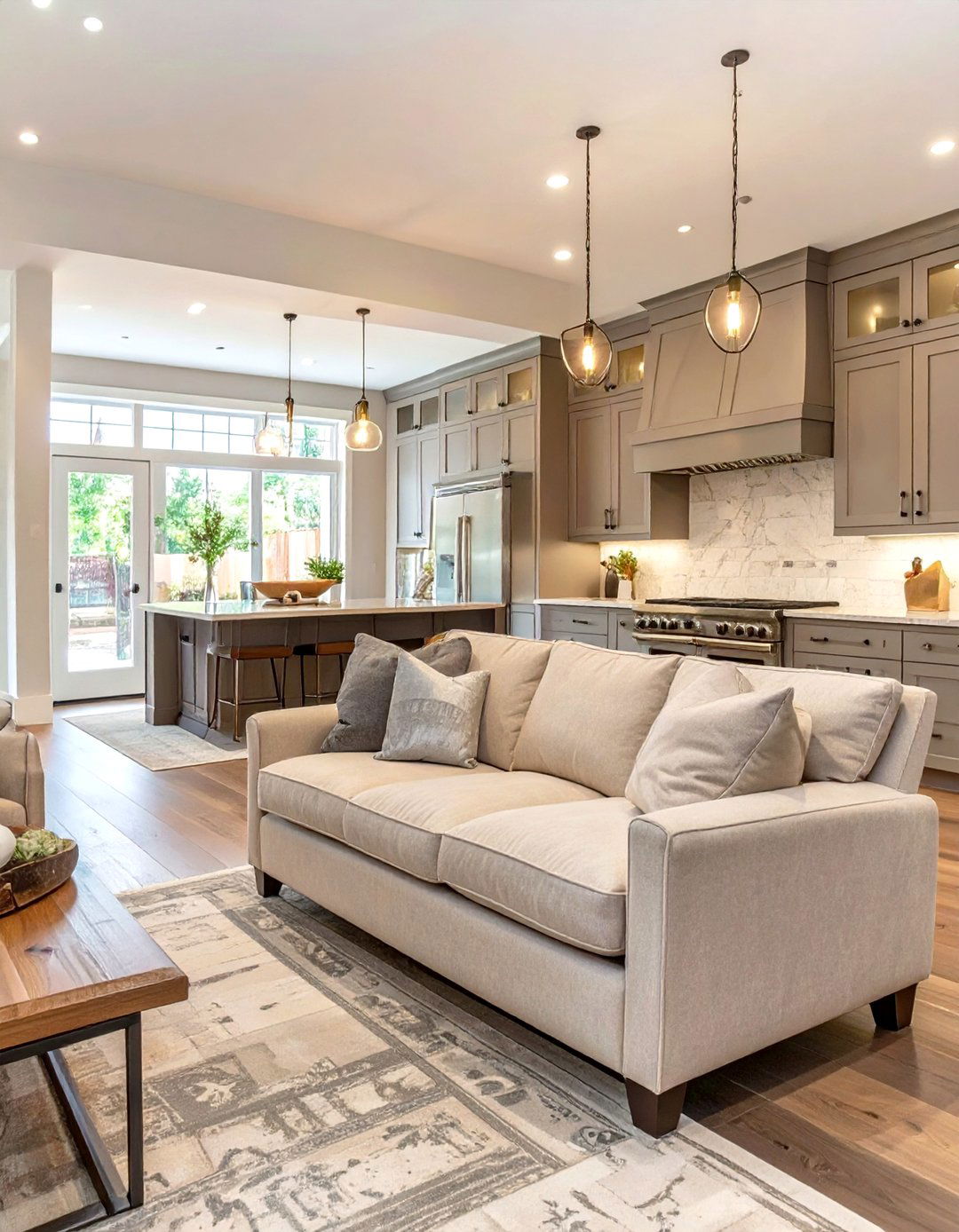 Transitional Style Harmony - 30 open kitchen living room ideas