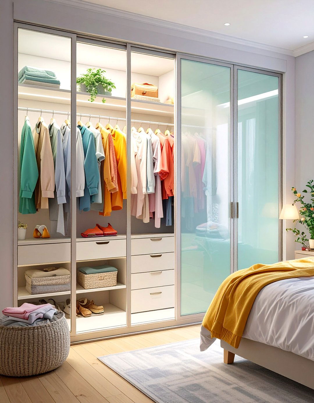 Translucent Closet Doors - 30 small bedroom closet ideas
