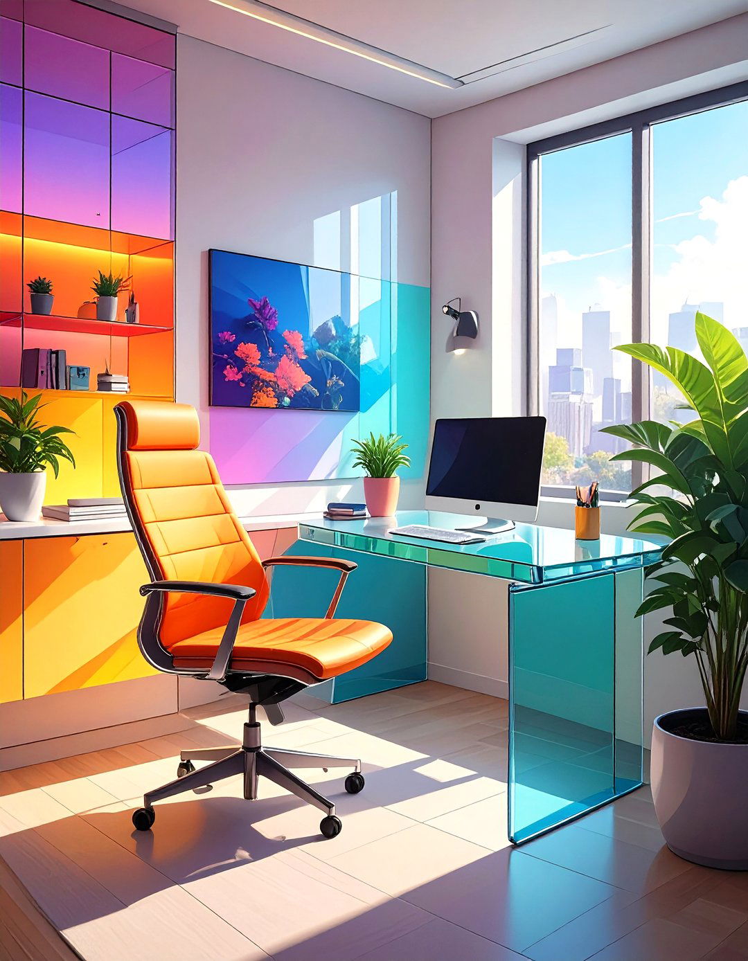 Transparent Acrylic Furniture - 30 small office interior design ideas