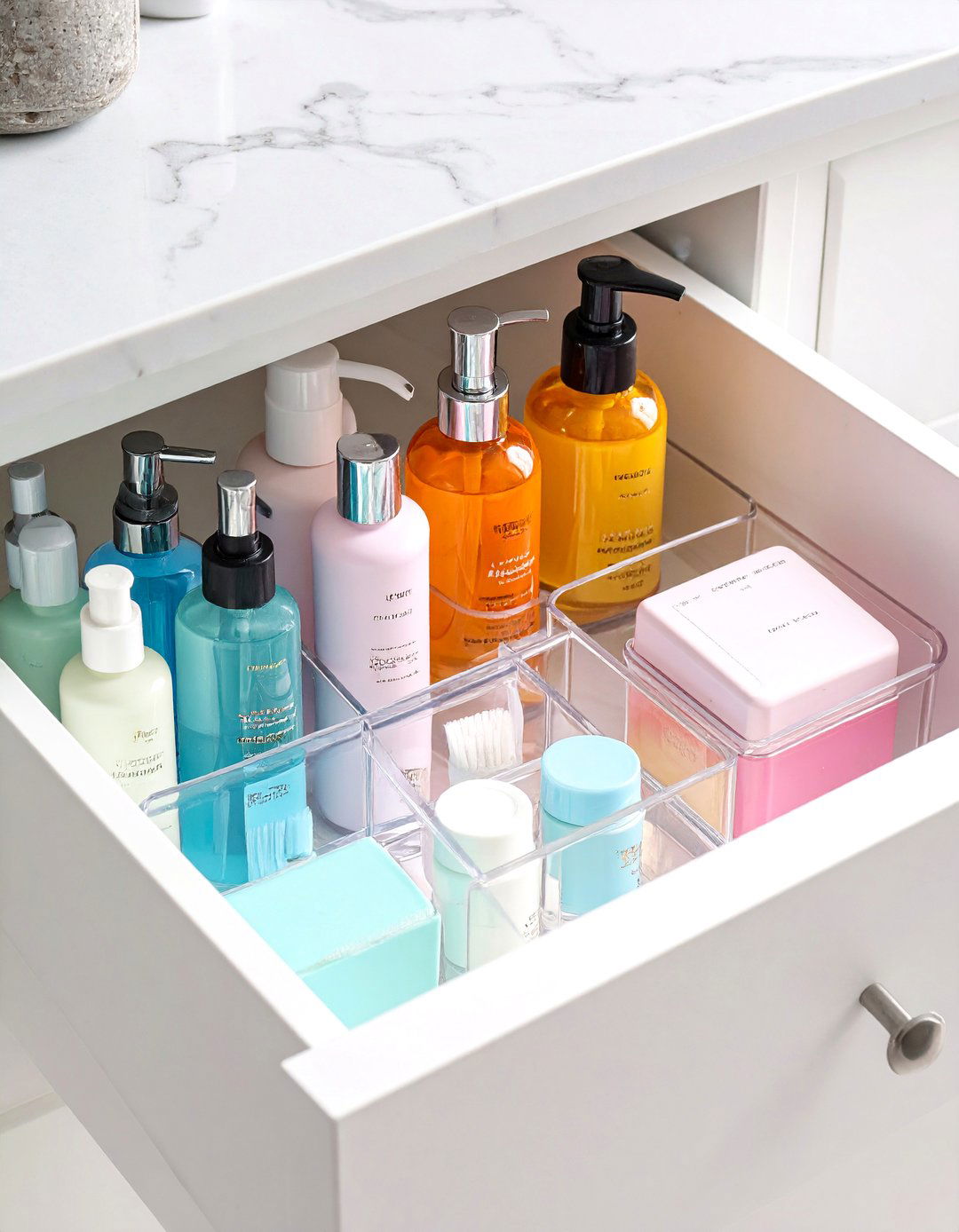 Travel Sized Product Section - 30 bathroom drawer organization ideas