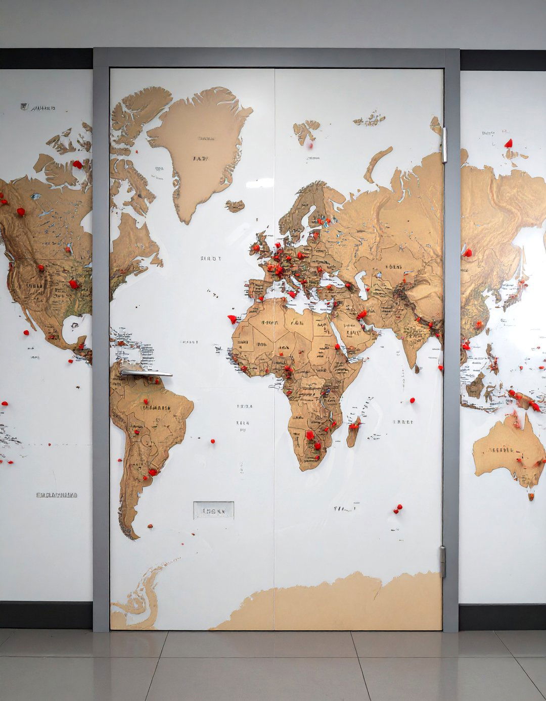 Travel Themed Map Door - 30 office door decoration ideas