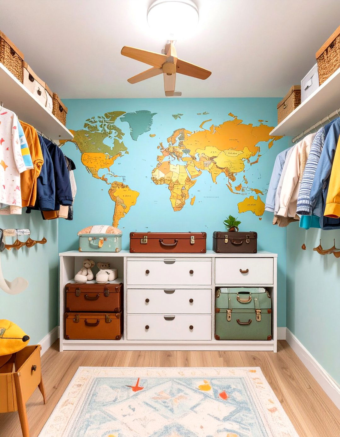 Travel and Adventure Themed Closet - 30 baby closet ideas