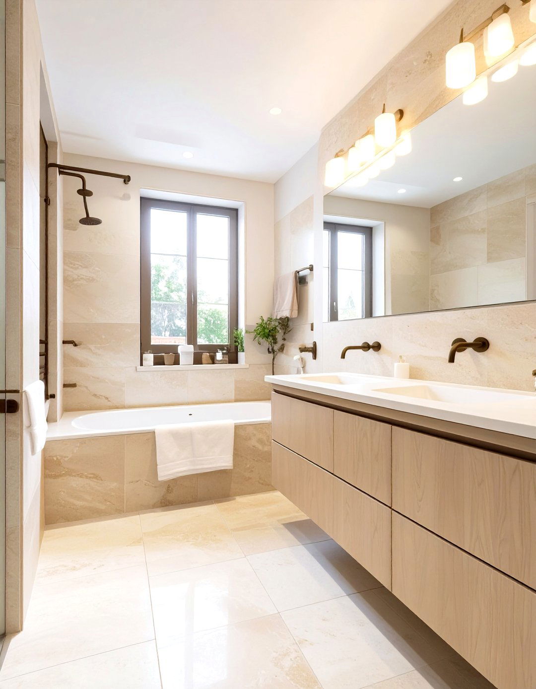 Travertine Marble Bathroom Warmth - 30 marble bathroom ideas