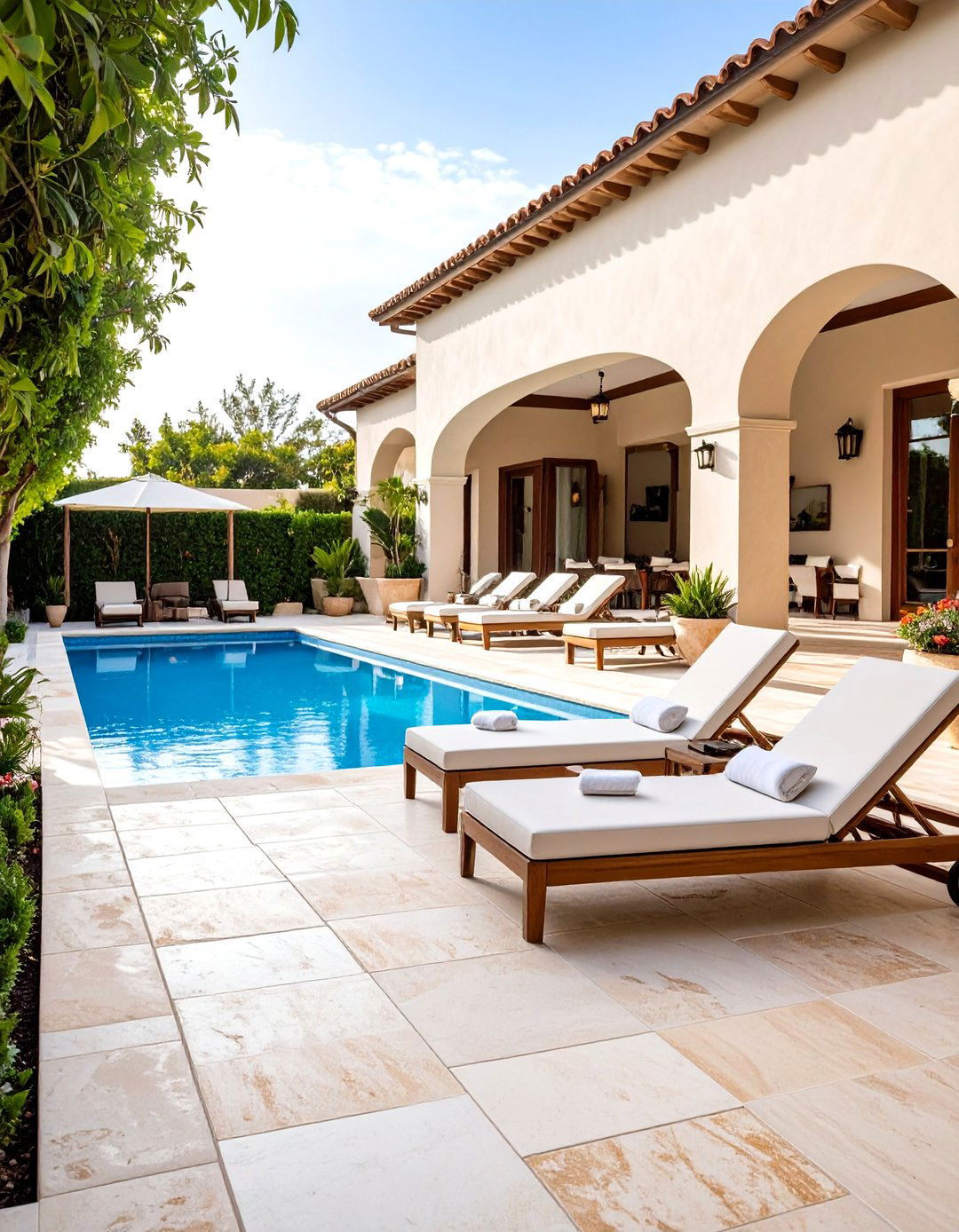 Travertine Tile Patio Floor - 30 patio floor ideas
