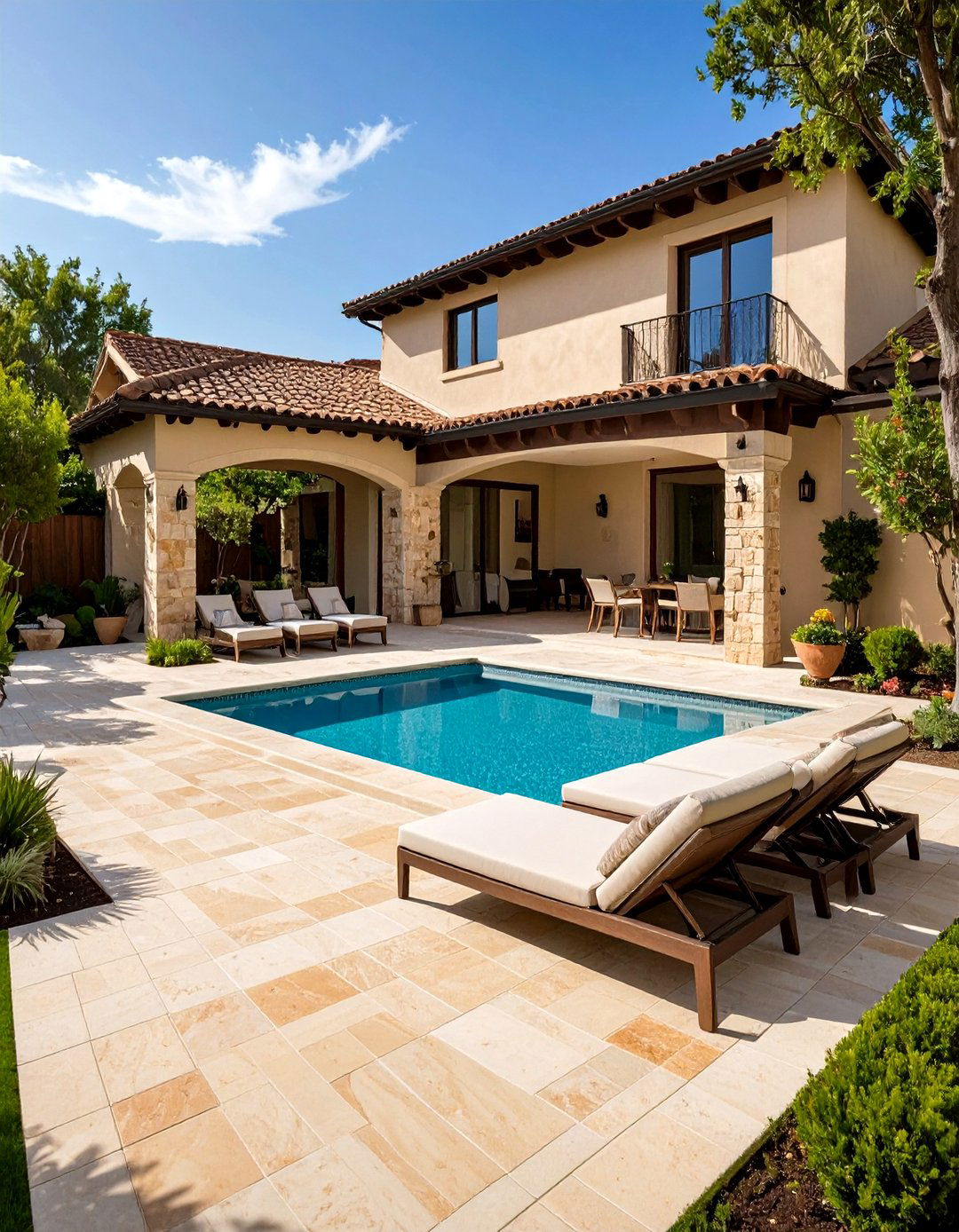Travertine Tile Pool Patio - 30 pool patio ideas