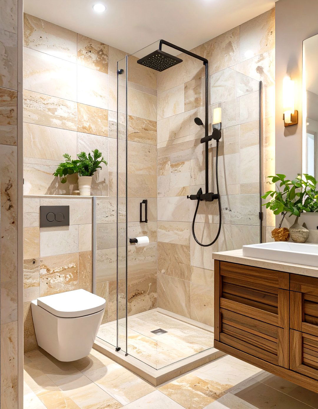 Travertine Tile Shower Surround - 30 shower surround ideas
