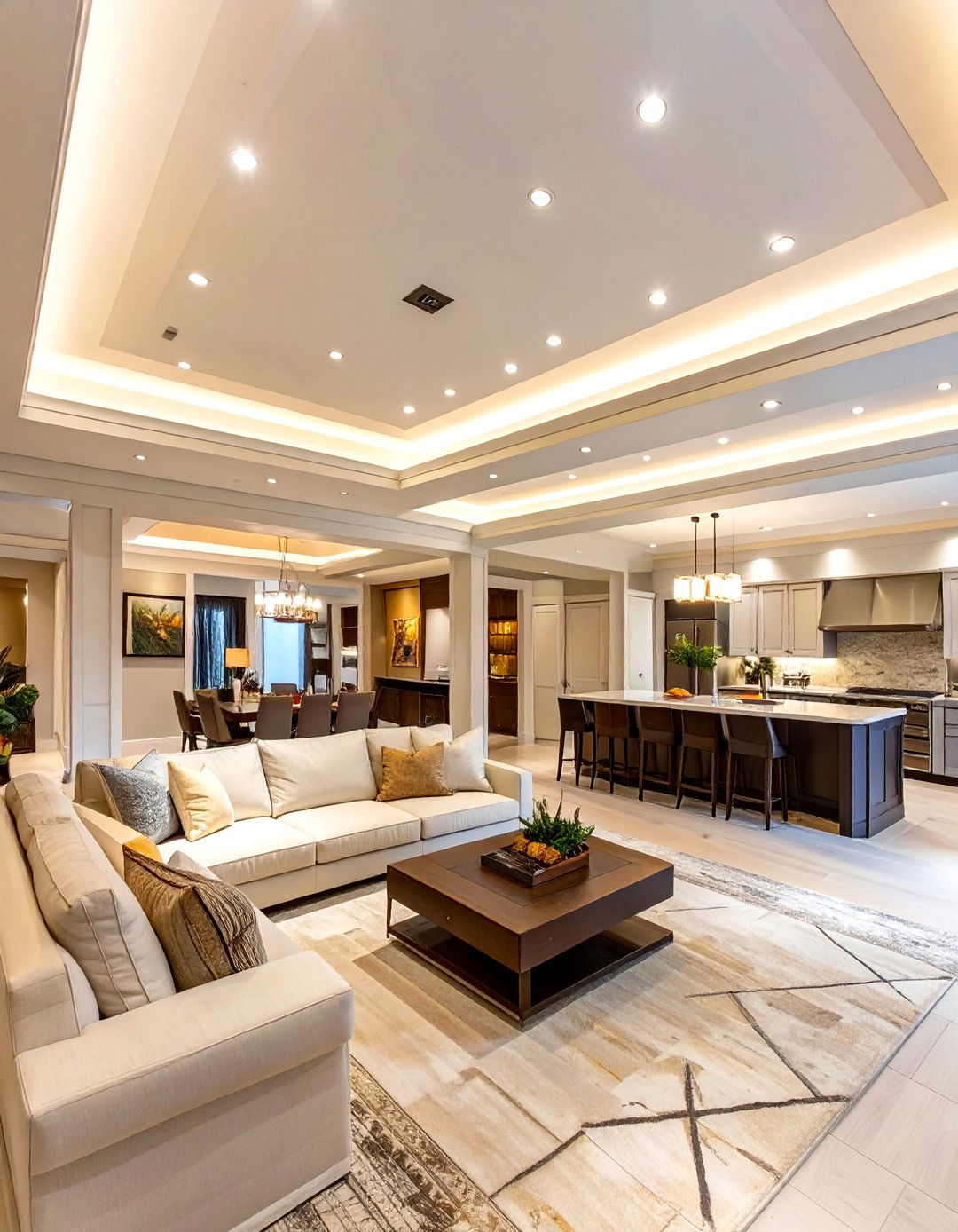 Tray Ceiling with Cove Lighting - 30 ceiling ideas for basement