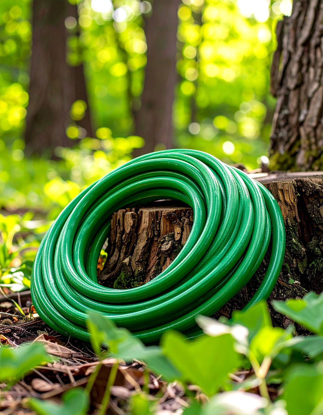 Tree Stump Hose Holder - 30 garden hose storage ideas