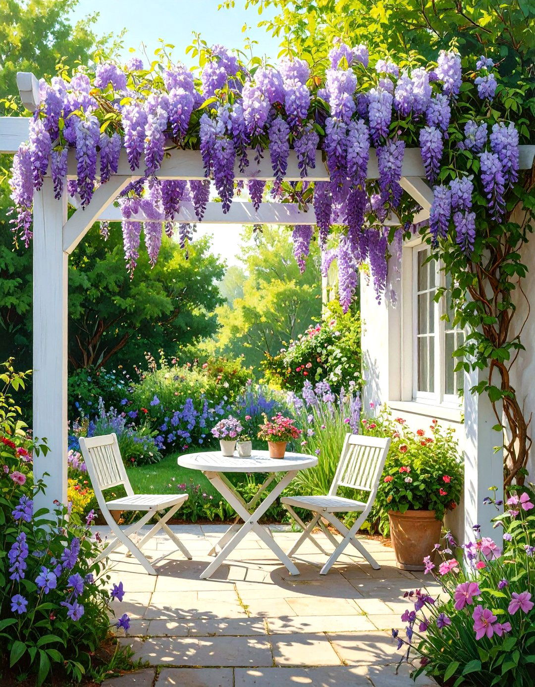 Trellis with Climbing Vines for a Small Patio - 30 small patio garden ideas