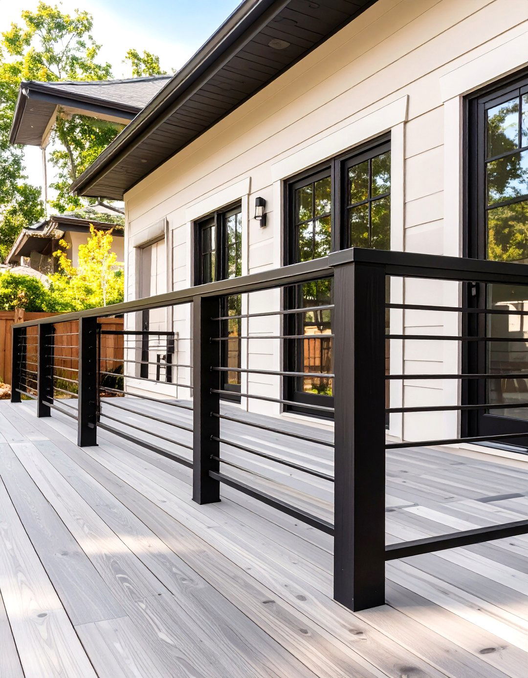 Trex Charcoal Black Railing for a Bold Statement - 30 trex deck railing ideas