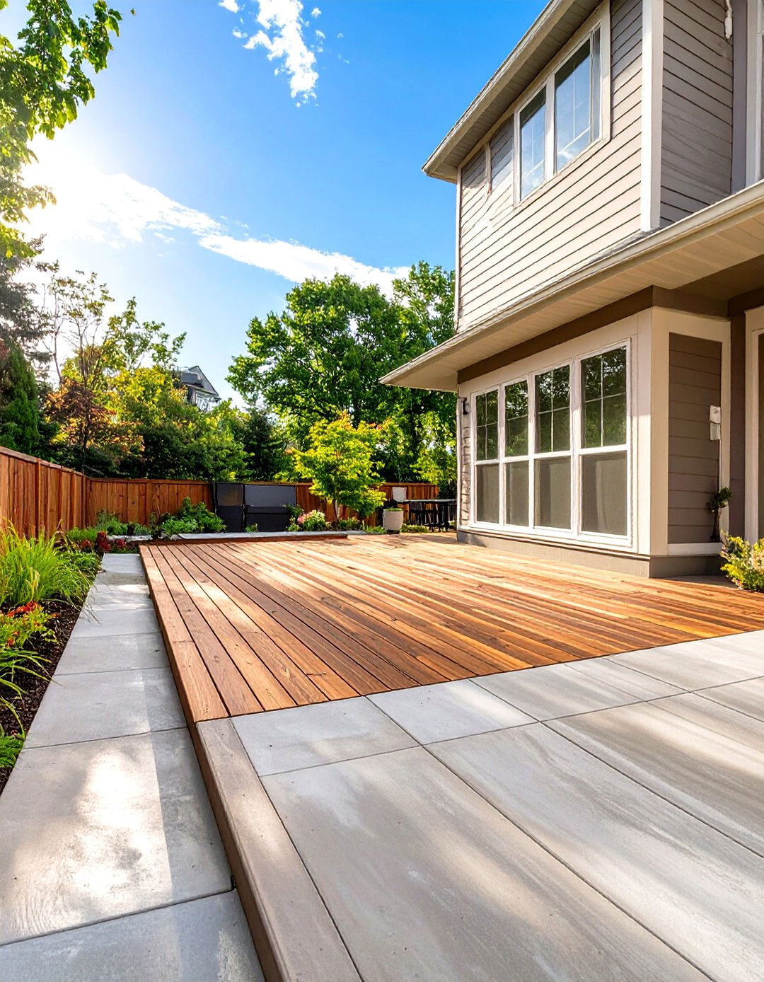 Trex Deck Over an Existing Concrete Patio - 30 trex deck ideas