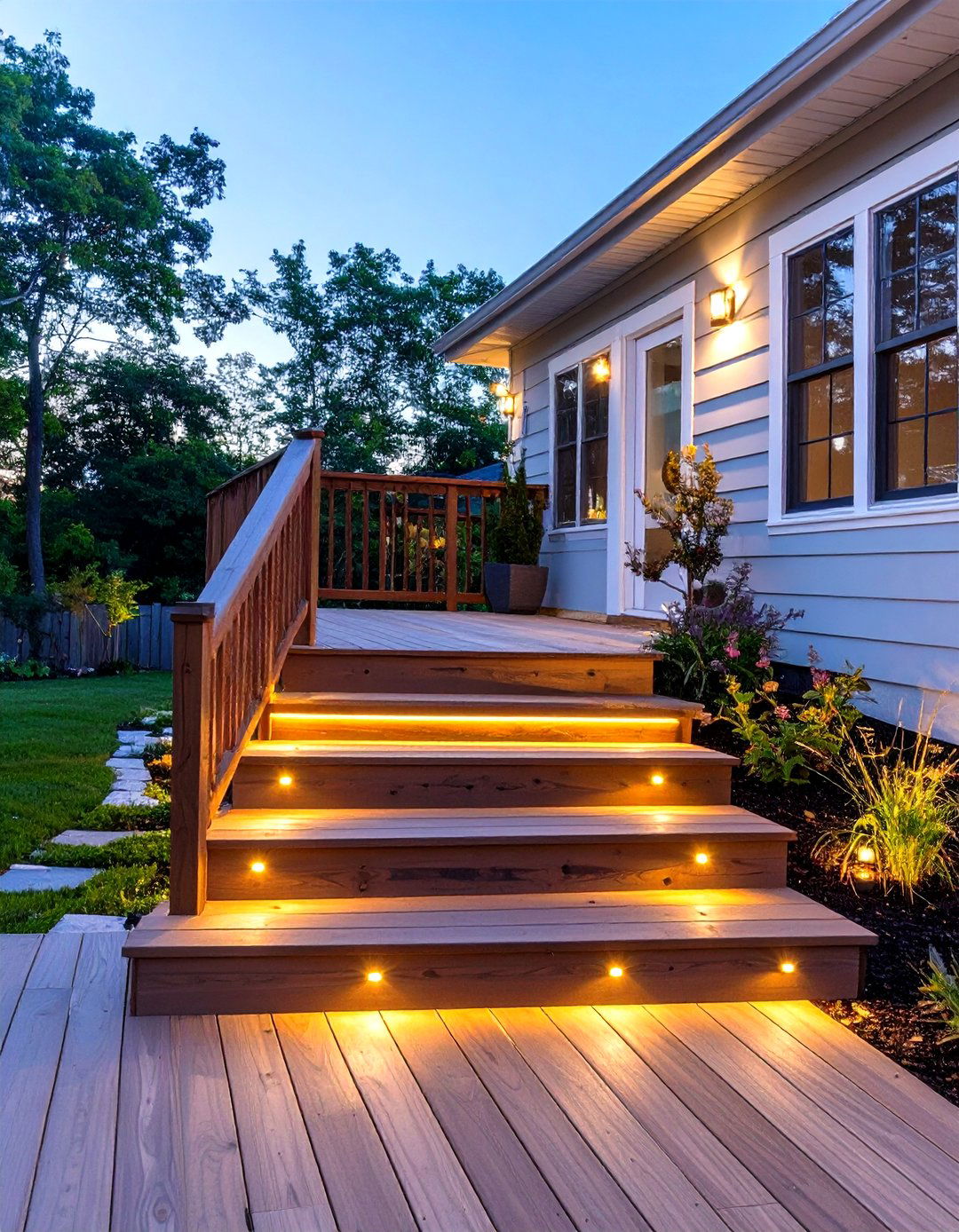 Trex Deck with In Deck Lighting - 30 trex deck ideas