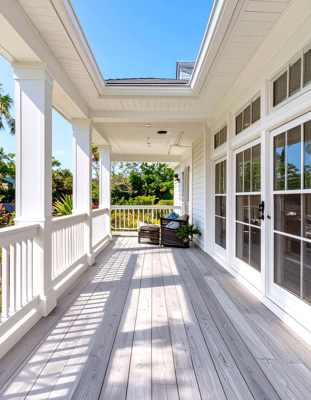 Trex Deck with a White and Grey Color Scheme - 30 trex deck ideas