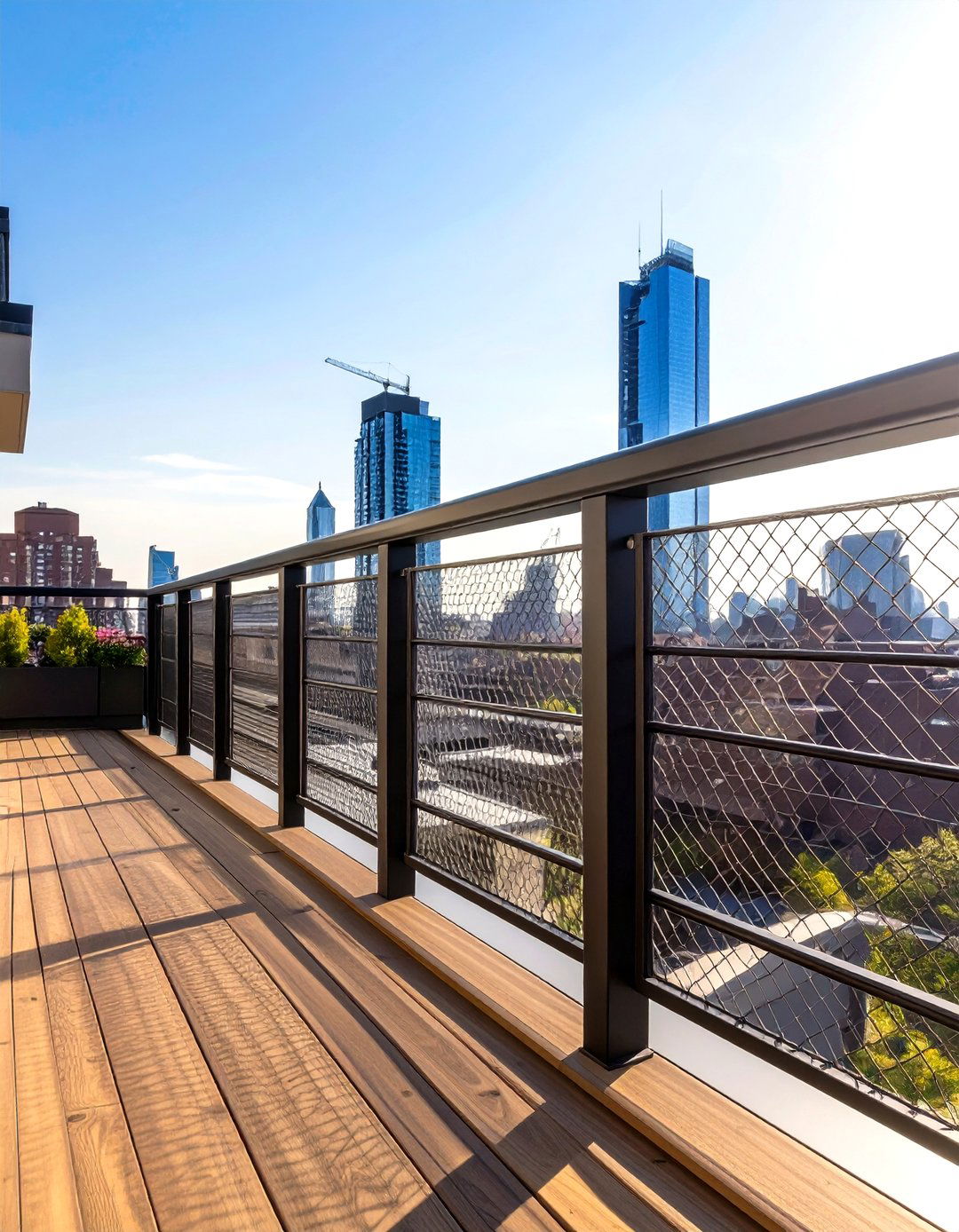 Trex Signature Mesh Railing for Industrial Appeal - 30 trex deck railing ideas