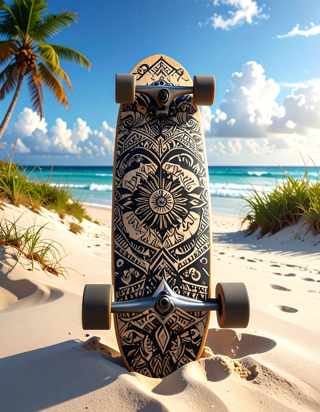 Tribal Pattern Skateboard Deck Design - 30 skateboard deck designs