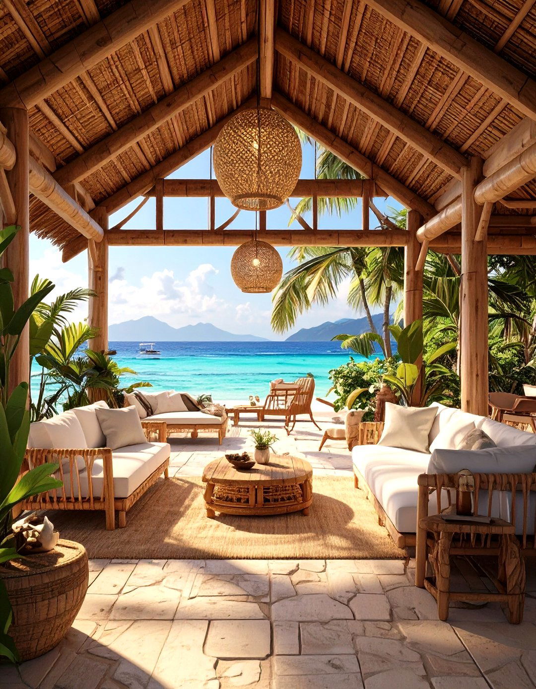 Tropical Beach House Living Room - 30 minecraft living room ideas