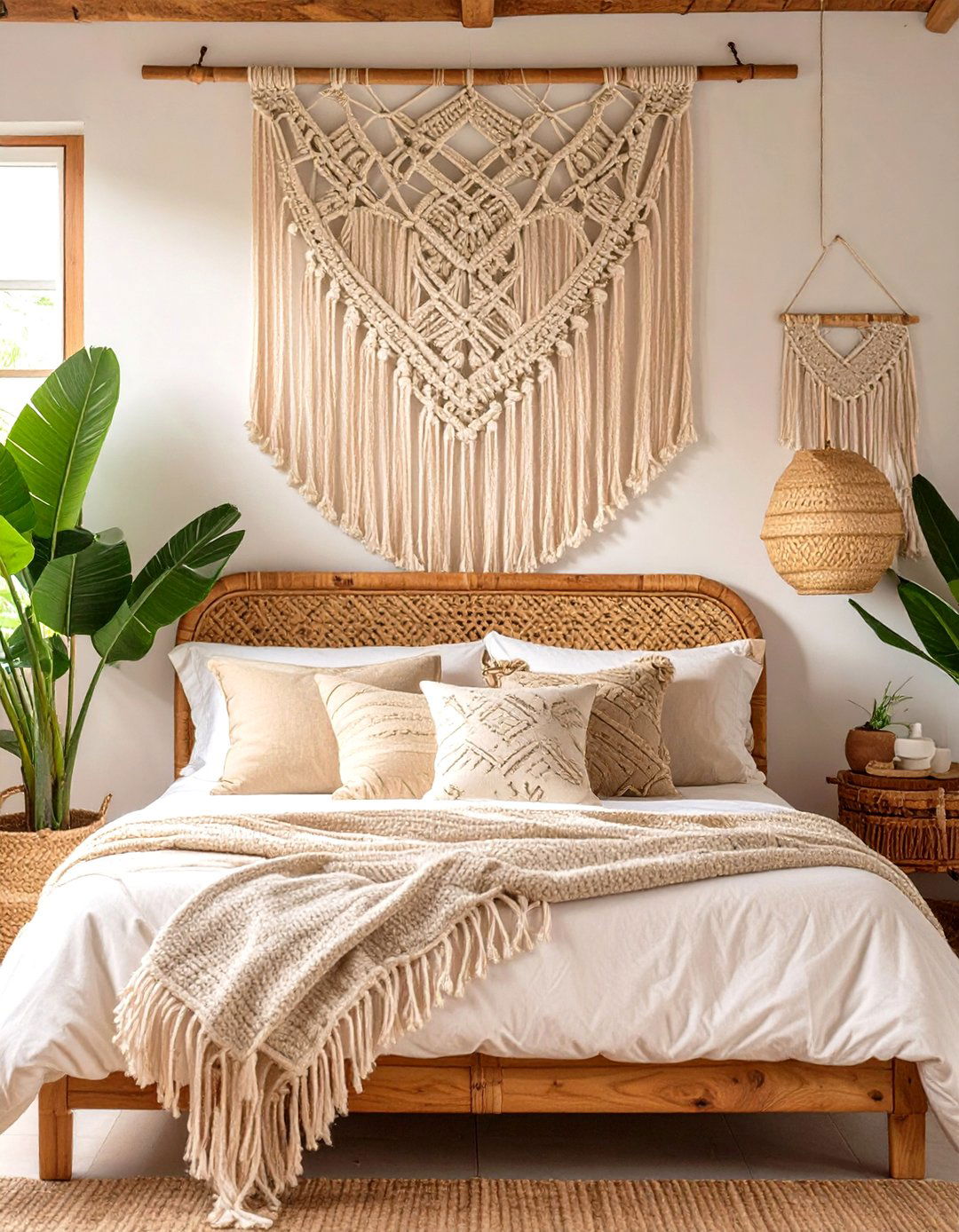 Tropical Bedroom with Hanging Macrame Decor - 30 tropical bedroom ideas