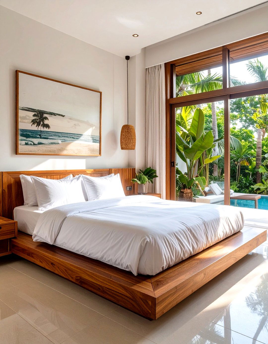 Tropical Bedroom with a Low Profile Platform Bed - 30 tropical interior design ideas