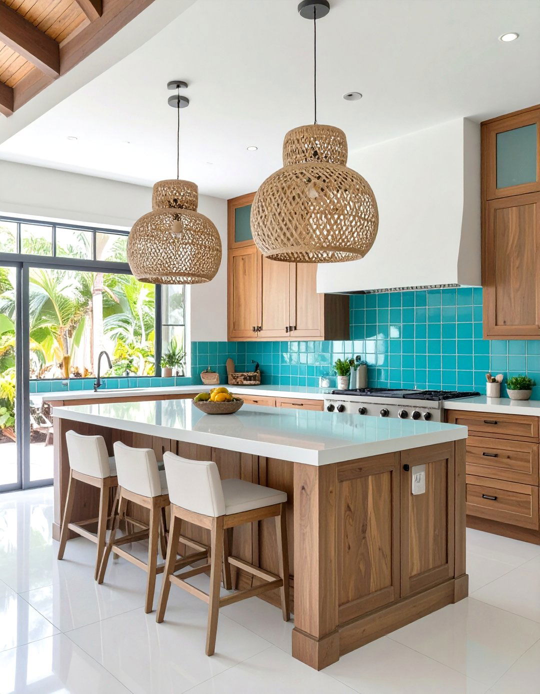 Tropical Island Coastal Kitchen - 30 coastal kitchen ideas