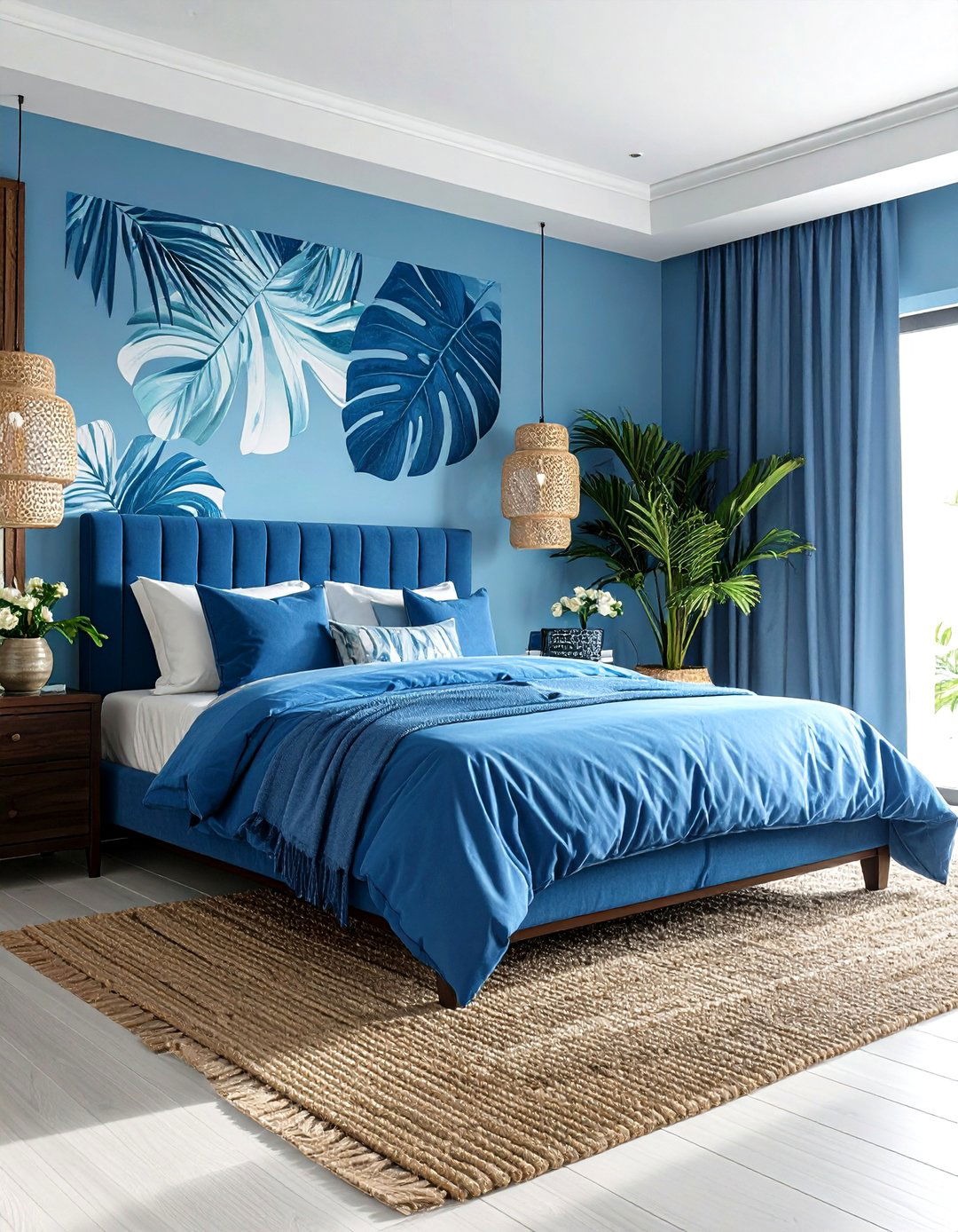Tropical Light Blue Bedroom - 30 light blue bedroom ideas