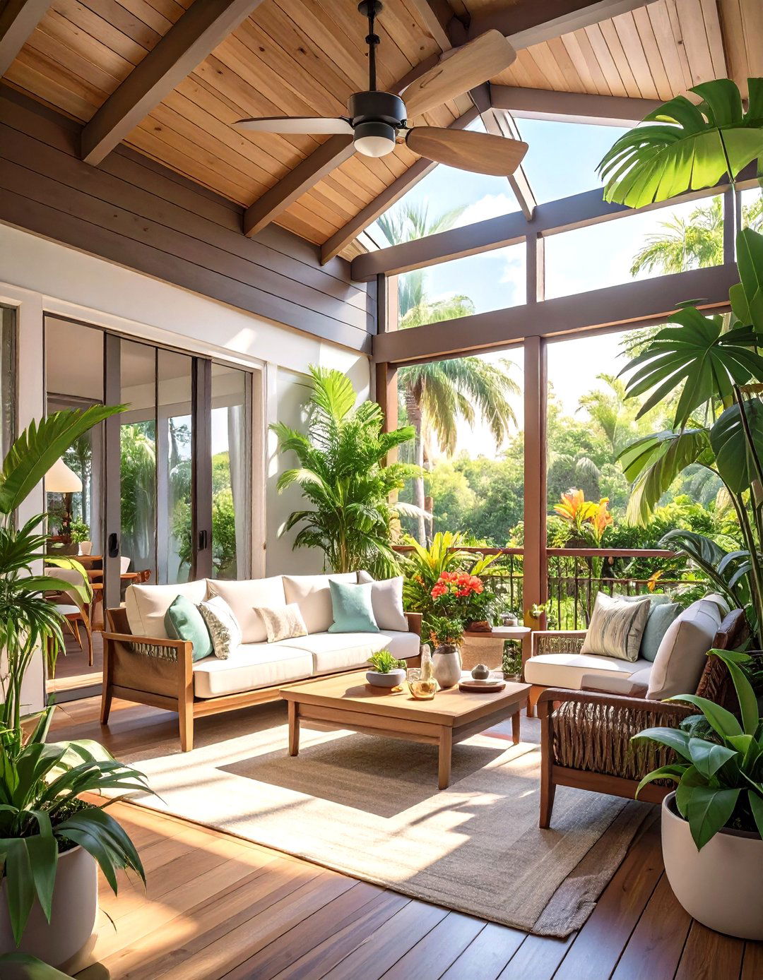 Tropical Modern Porch Paradise - 30 modern screened in porch ideas