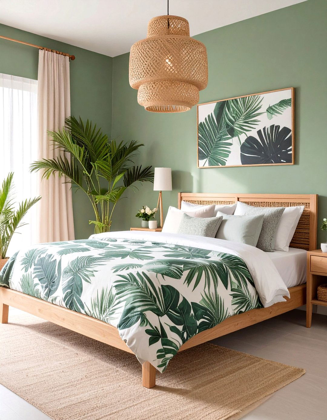 Tropical Modern Sage Green Bedroom - 30 modern sage green bedroom ideas