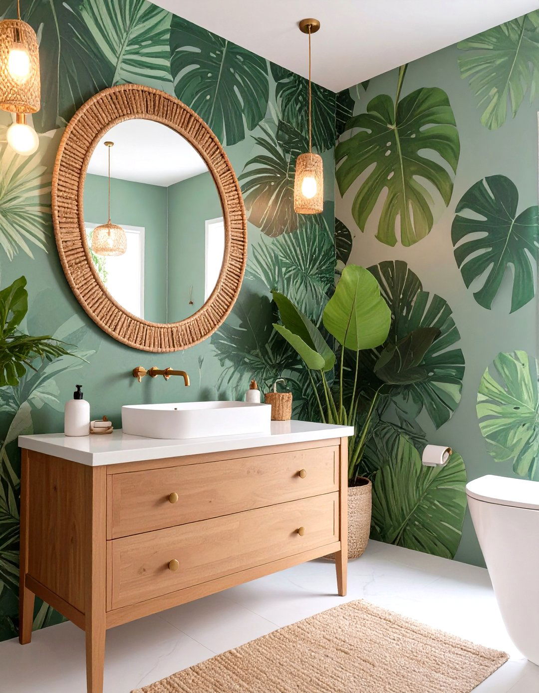 Tropical Oasis Half Bathroom - 30 half bathroom decor ideas