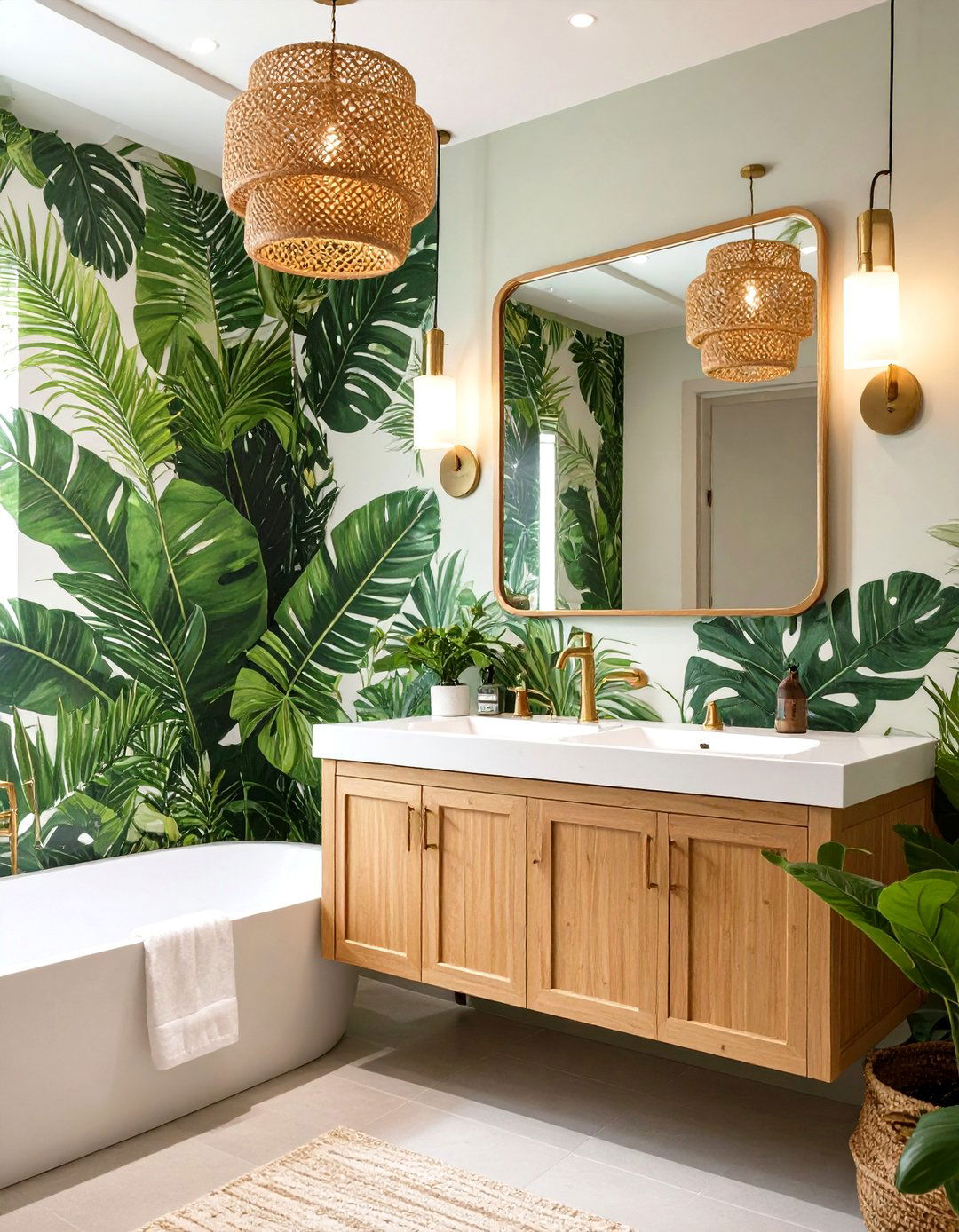 Tropical Oasis Half Bathroom - 30 half bathroom ideas