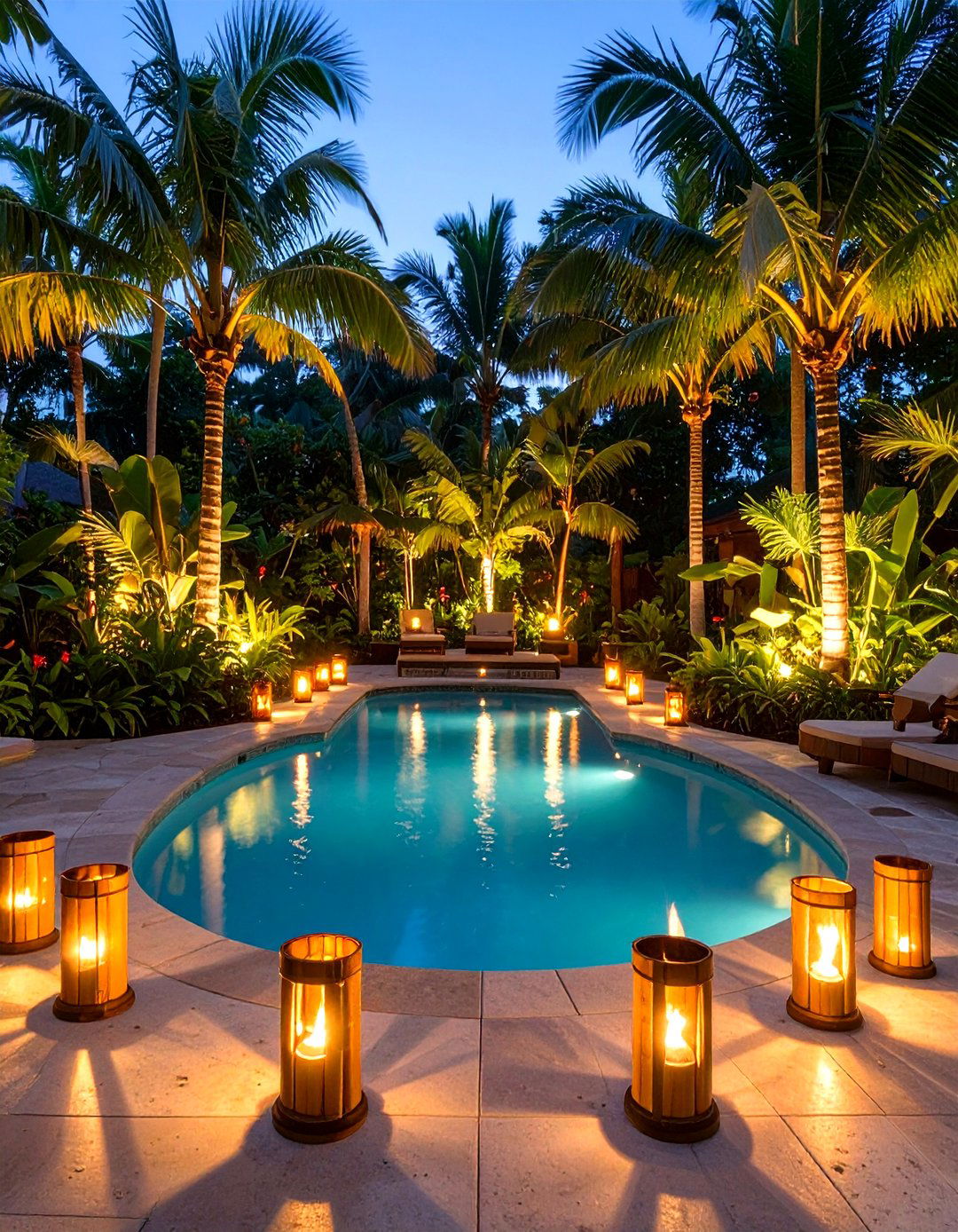 Tropical Oasis With Tiki Torches - 30 outdoor light ideas