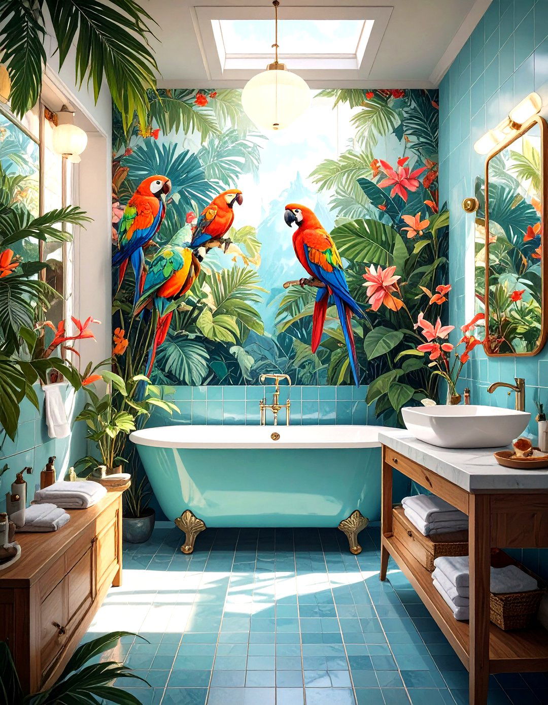 Tropical Paradise Bathroom Art - 30 bathroom art ideas