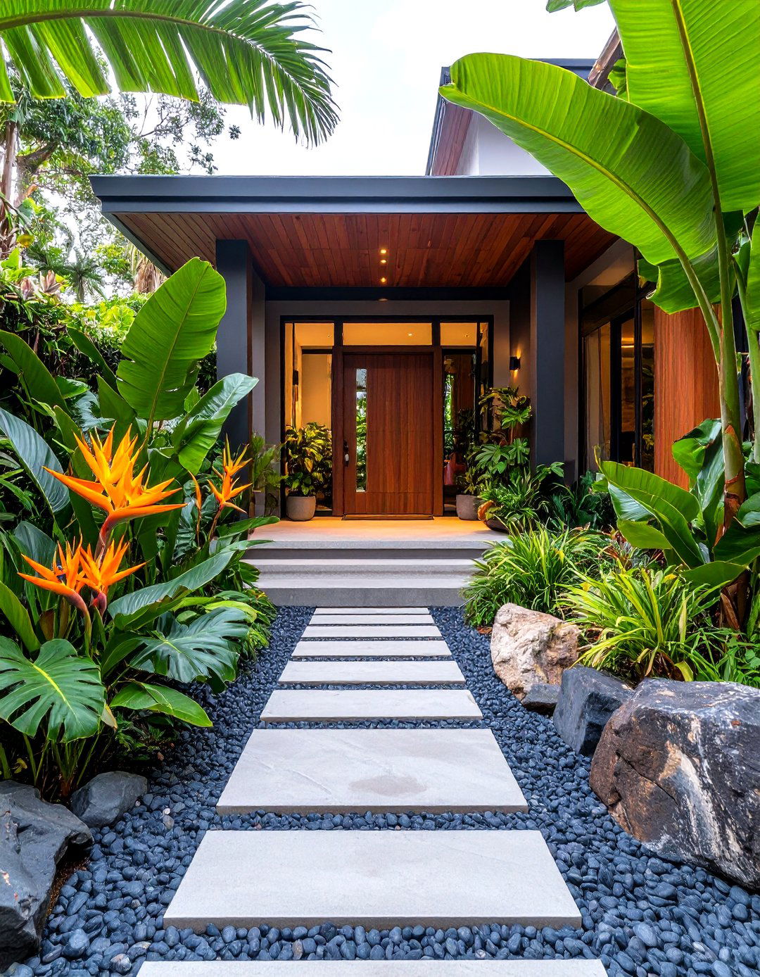 Tropical Paradise Entrance - 30 front yard landscaping ideas florida