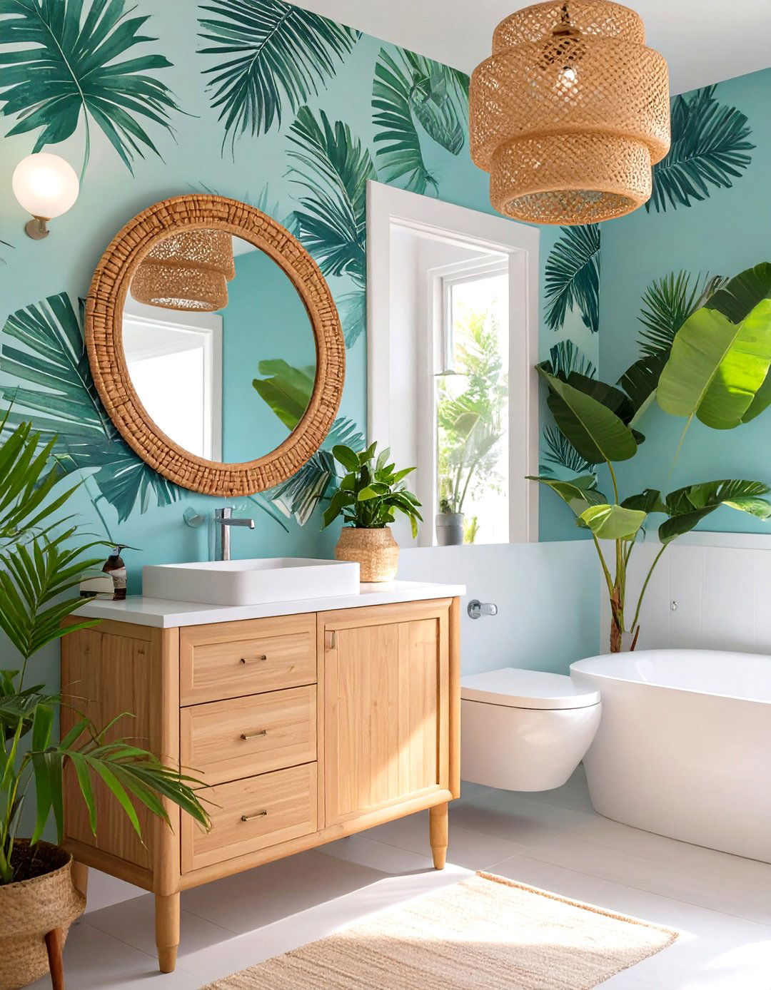 Tropical Paradise Half Bathroom - 30 half bathroom remodel ideas