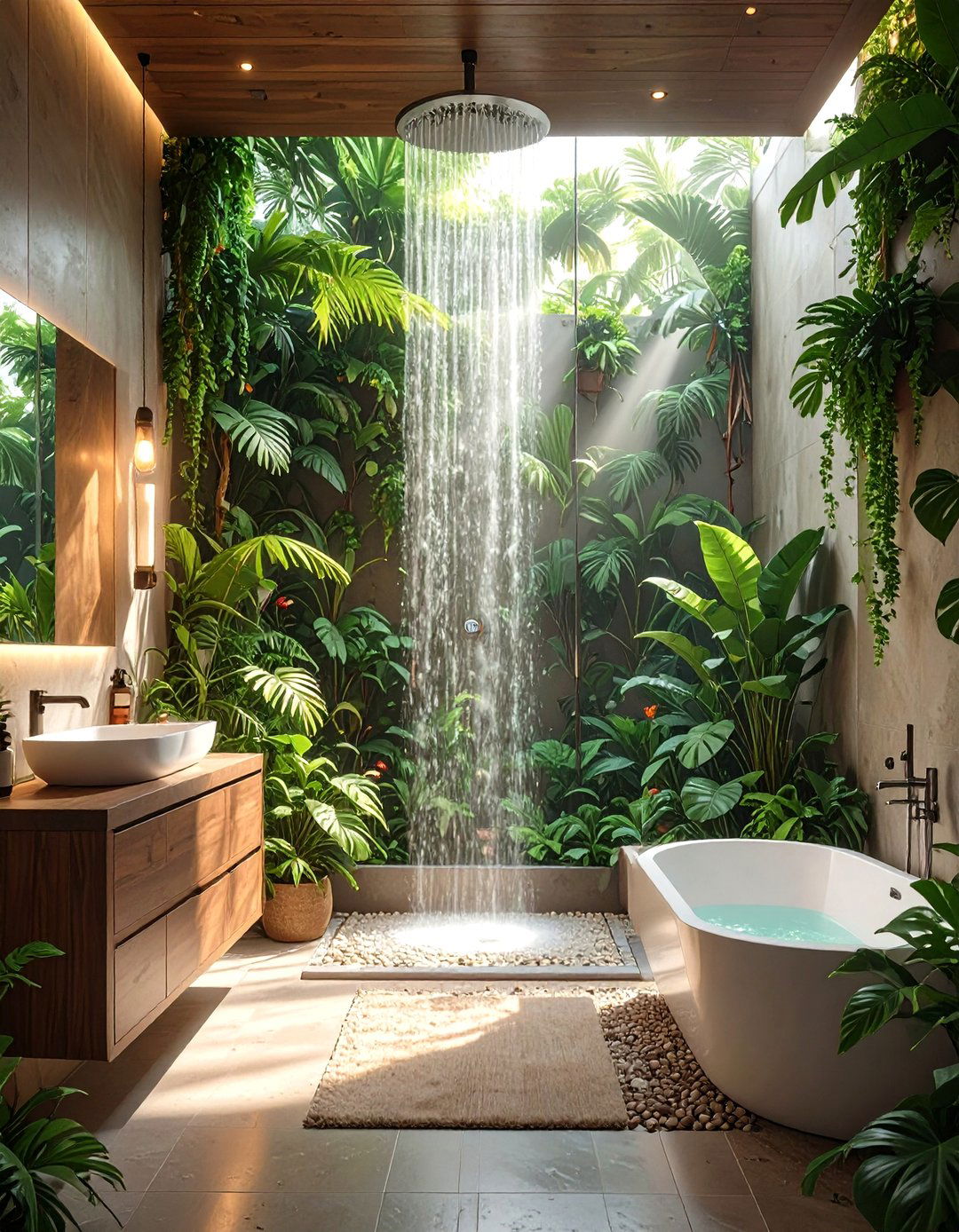 Tropical Rainforest Bathroom Escape - 30 bathroom theme ideas