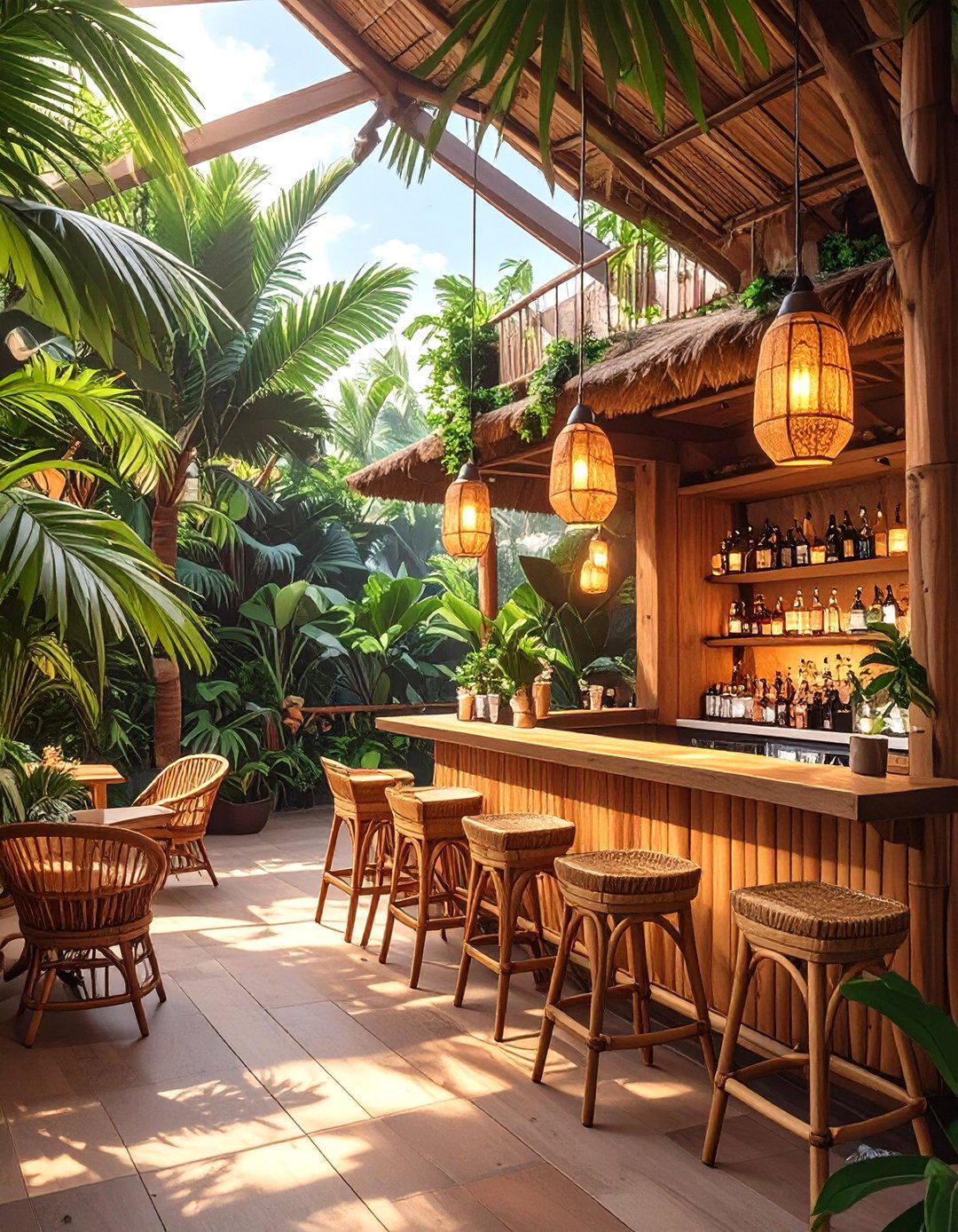 Tropical Resort Style Hotel Bar - 30 commercial interior design ideas