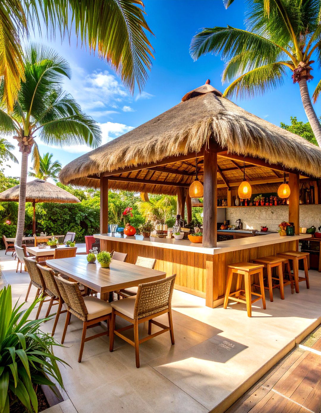 Tropical Tiki Bar Kitchen - 30 backyard kitchen ideas