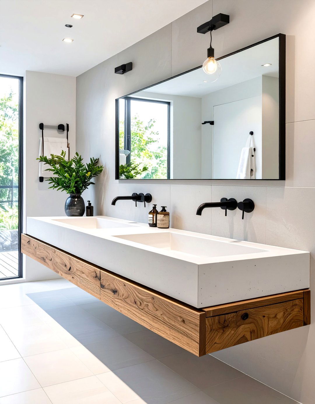 Trough Sink Double Vanity - 30 master bathroom double sink vanity ideas