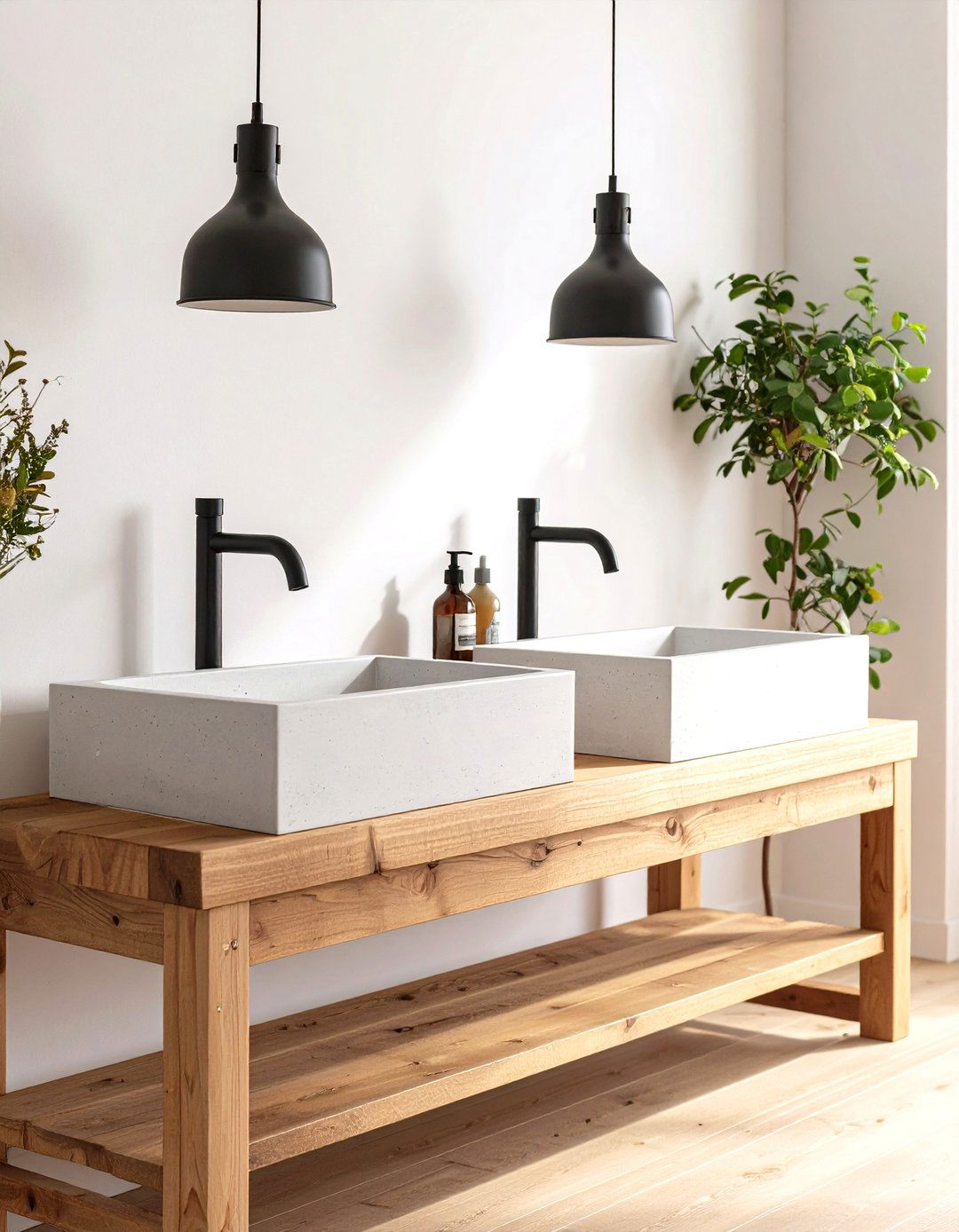 Trough Sink in the Bathroom - 30 rustic farmhouse interior design ideas