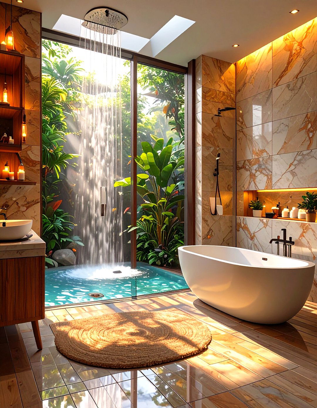 Tub Inside a Large Fully Enclosed Steam Shower - 30 shower and tub ideas