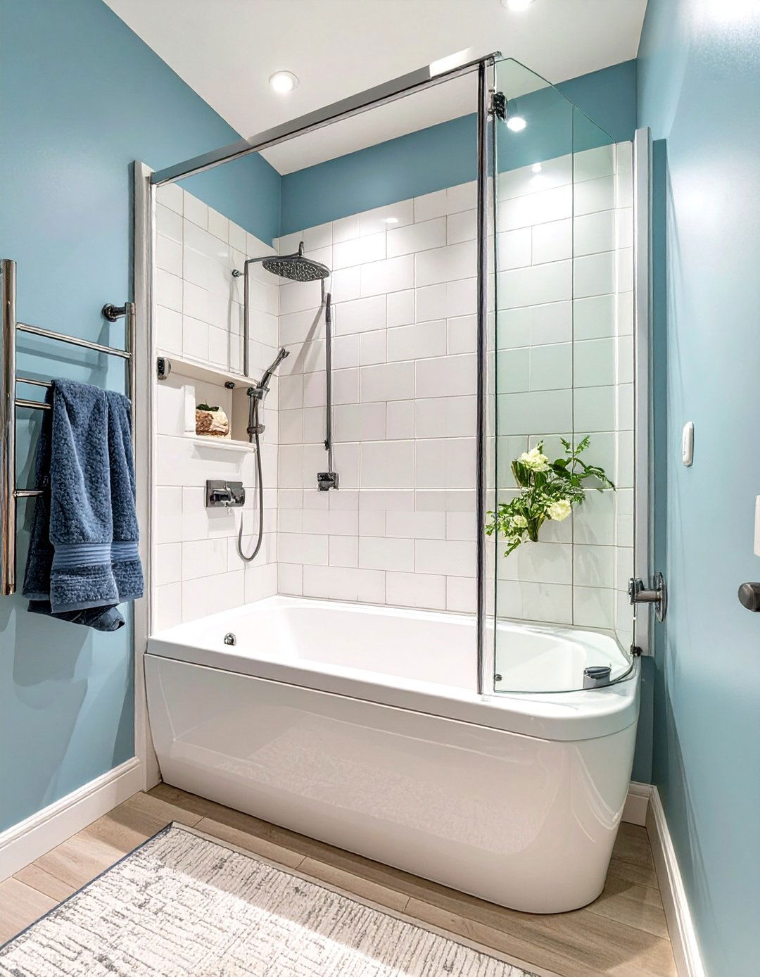 Tub Nook with an Adjacent Walk In Shower - 30 shower and tub ideas